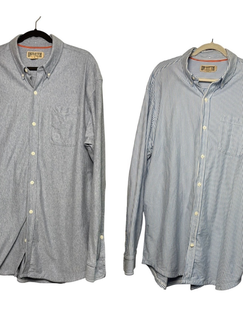 Lot of 2 Duluth Trading Company Soft Cotton Button-Down Long Sleeve Shirt XL